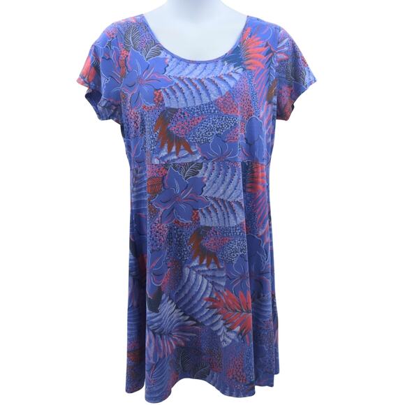 Fresh Produce Women’s XL Multicolor Floral Midi Casual Beach Dress Coastal - Picture 1 of 11